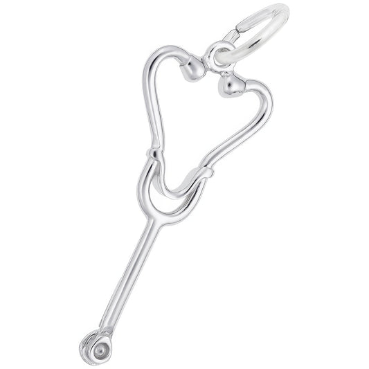 Stethoscope Charm - Metal - Sterling Silver