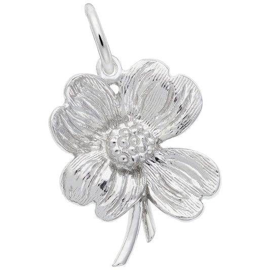 Dogwood Flower Charm - Metal - Sterling Silver