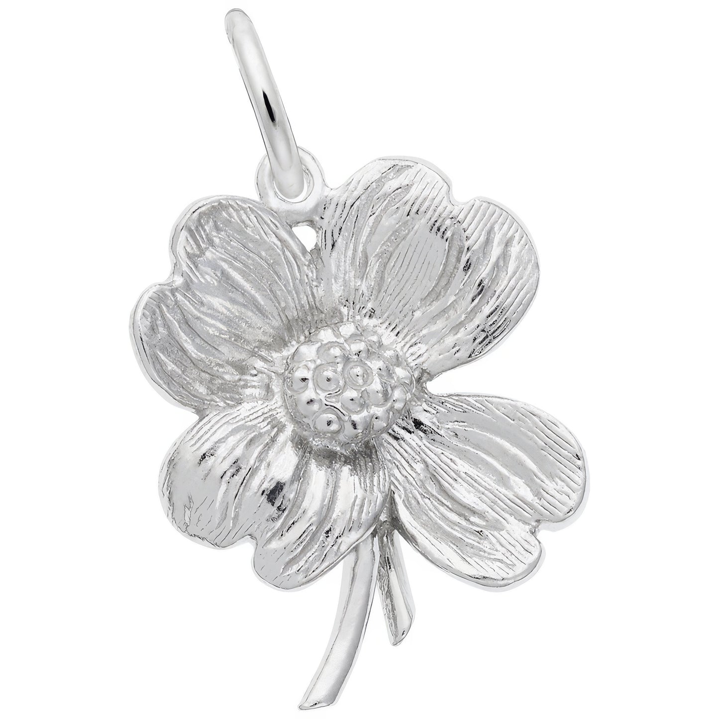 Dogwood Flower Charm - Metal - Sterling Silver