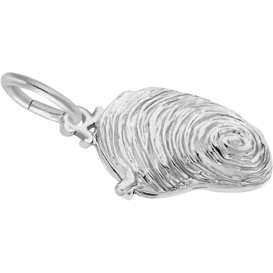 Sterling Silver Oyster Charm - 17mm x 12mm