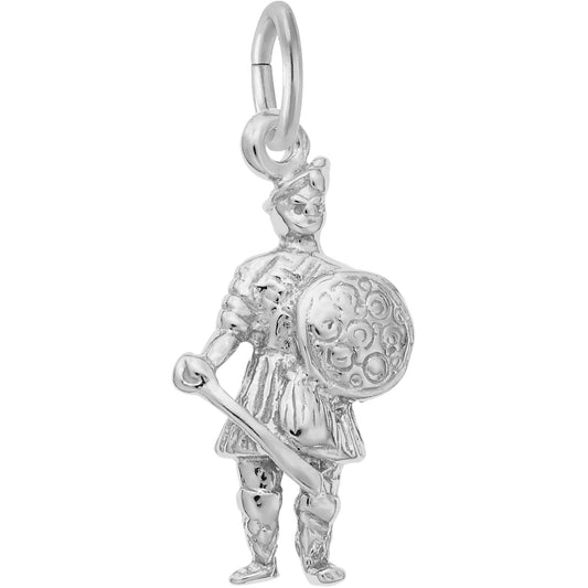 Scottish Warrior Charm - Metal - Sterling Silver