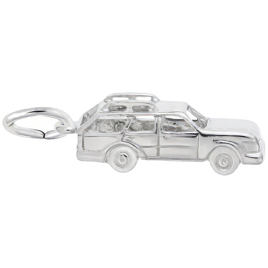 Station Wagon Charm - Metal - Sterling Silver