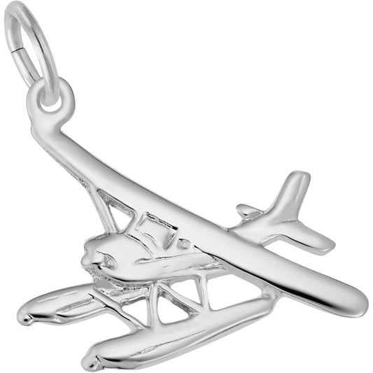 Sterling Silver Seaplane Charm - 16mm x 22mm