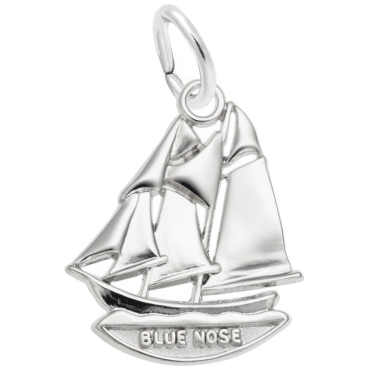 Blue Nose Nova Scotia Ship Charm - Metal - Sterling Silver