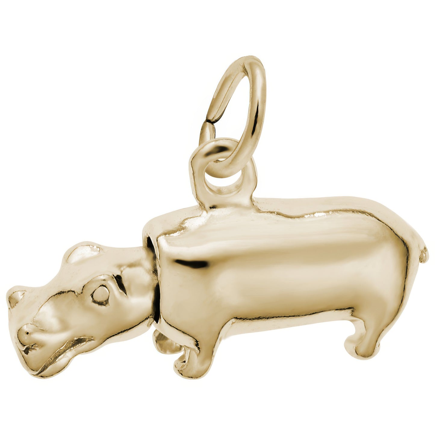 Hippo Charm - Metal - Sterling Silver