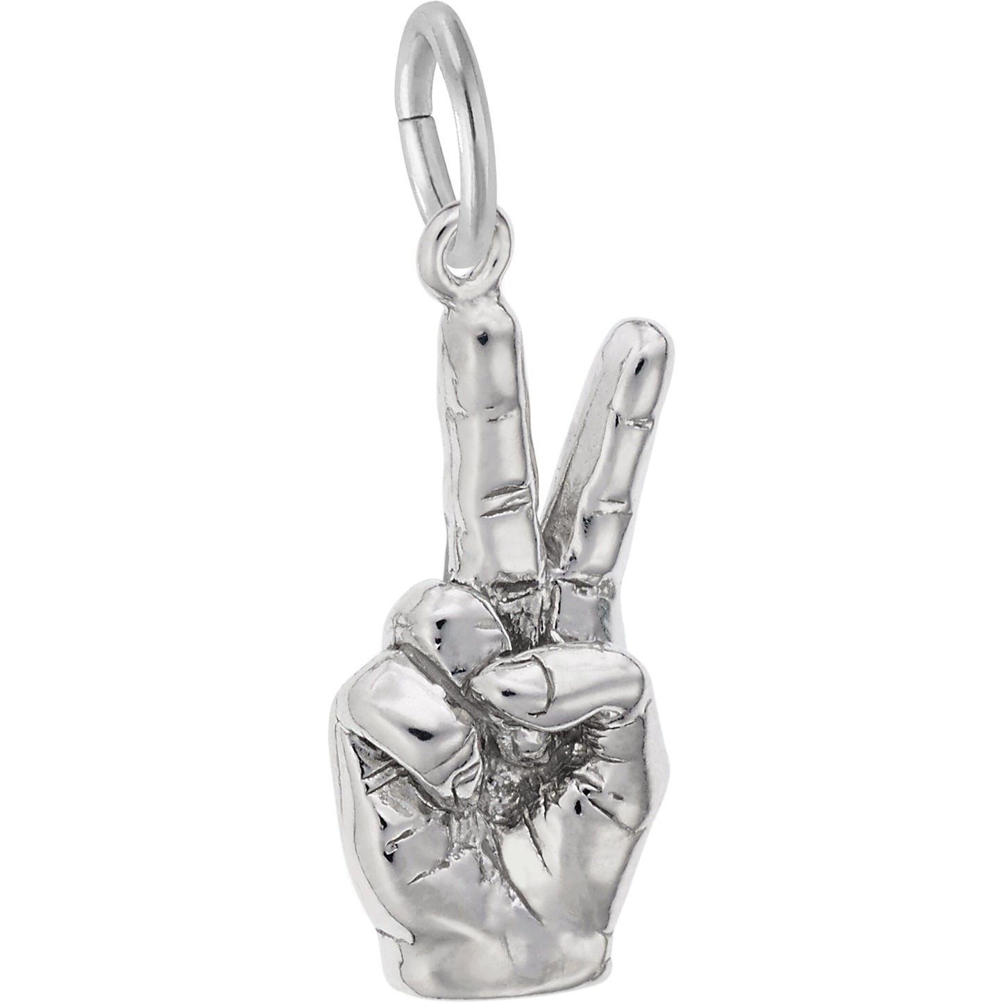 Sign of Peace Charm - Metal - Sterling Silver