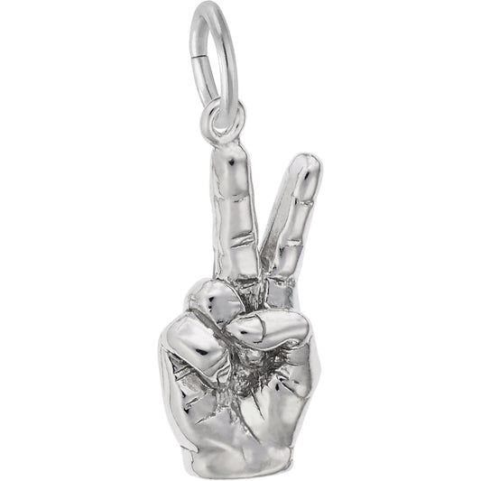 Sign of Peace Charm - Metal - Sterling Silver