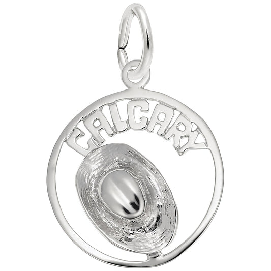 Calgary Cowboy Hat Charm - Metal - Sterling Silver