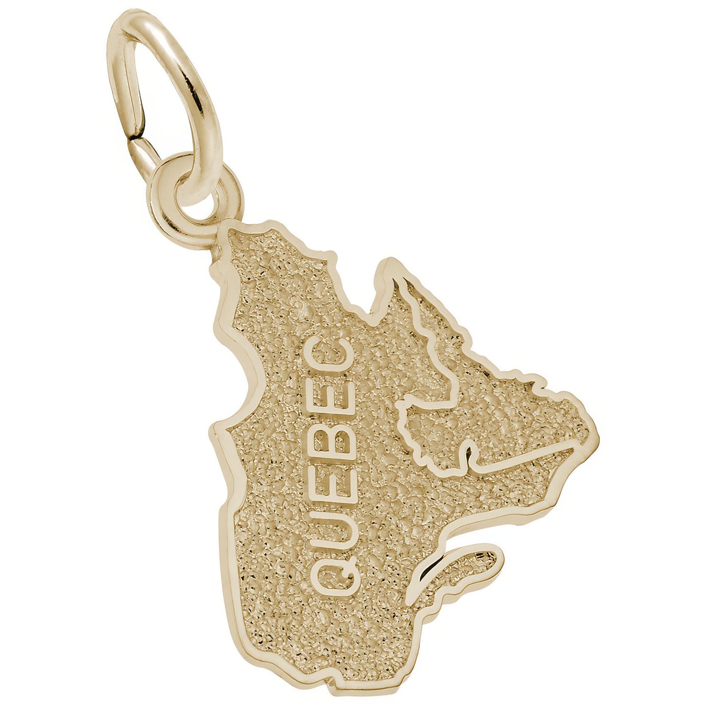 Quebec Map Charm - Metal - Sterling Silver