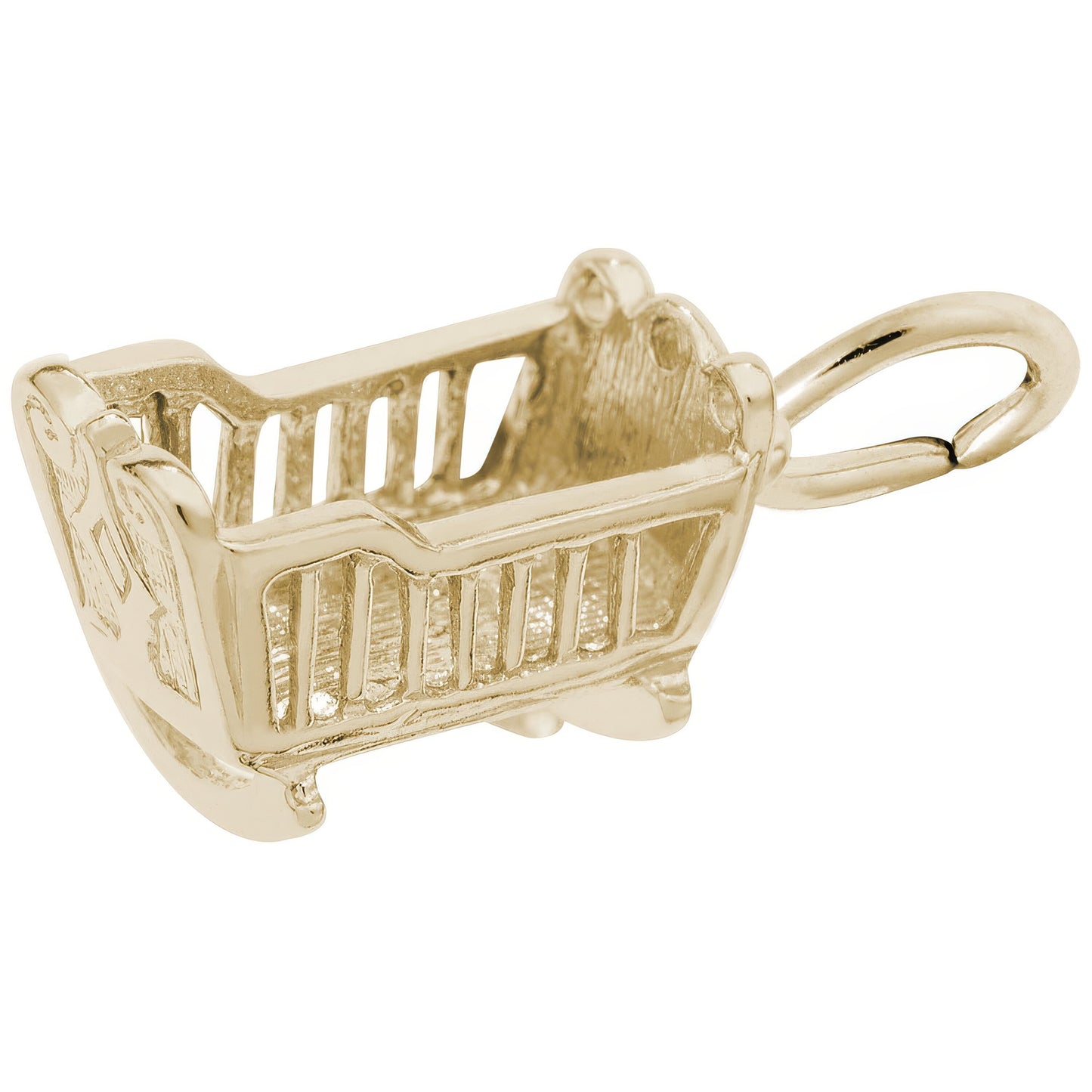 Baby Cradle Charm - Metal - Sterling Silver
