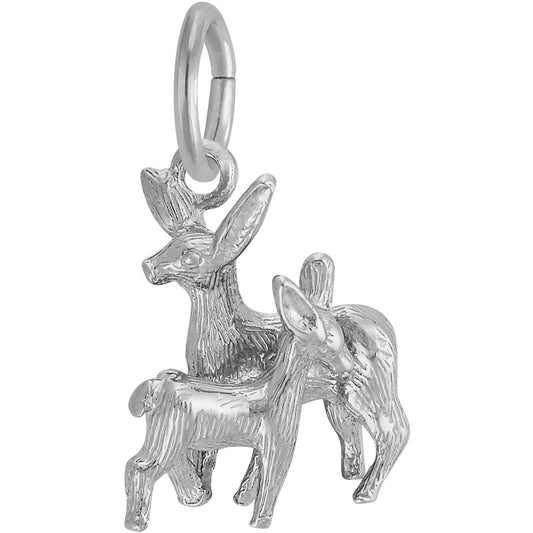 Love You Deerly Charm - Metal - Sterling Silver