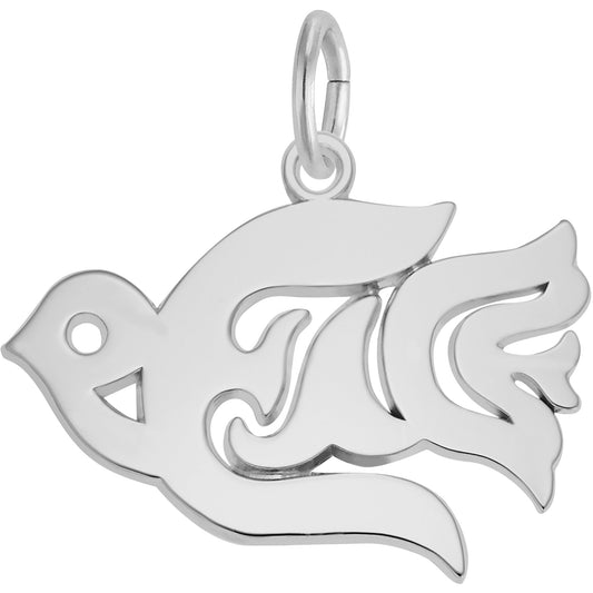 Sterling Silver Peace Charm - 16mm x 26mm
