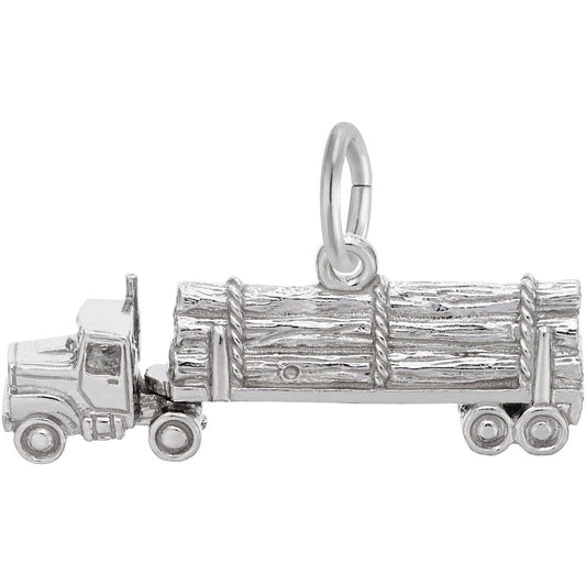 Timber Truck Charm - Metal - Sterling Silver