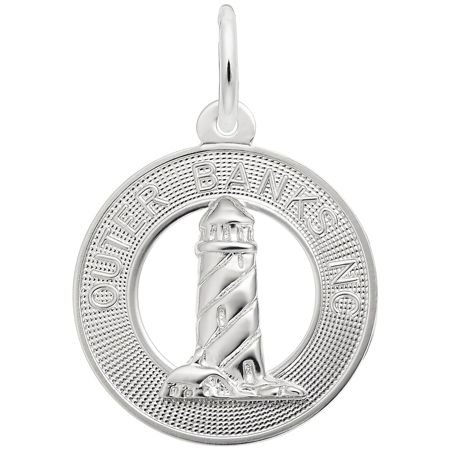 Outer Banks, NC Lighthouse Charm - Metal - Sterling Silver