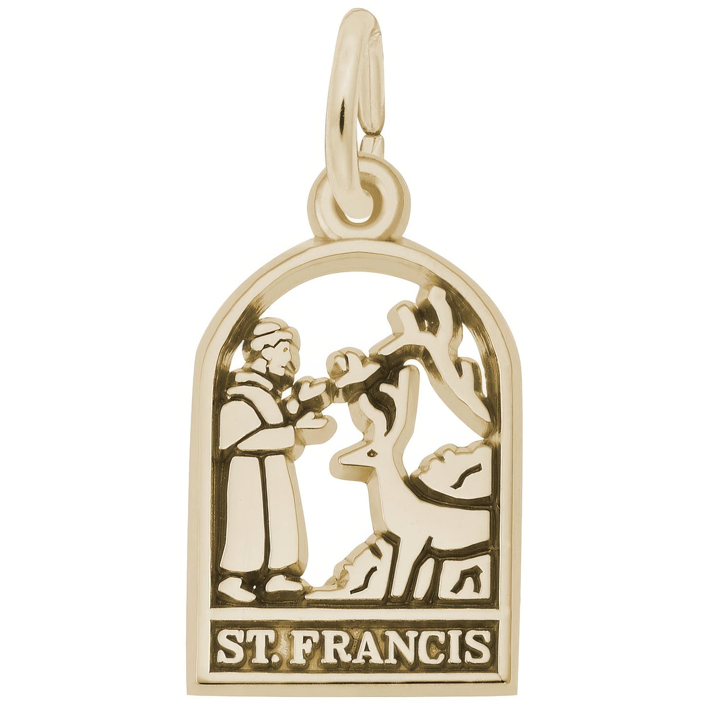 Sterling Silver St. Francis Charm - 15mm x 11mm