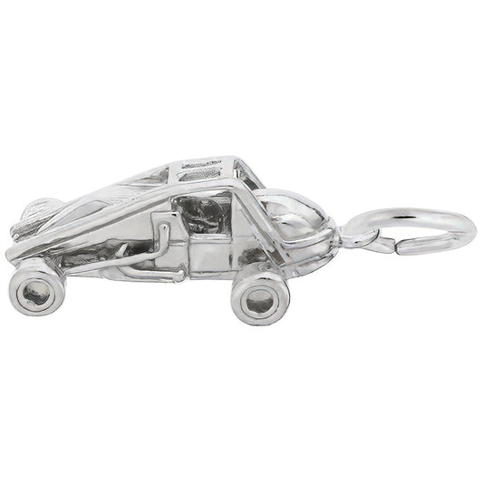 Sprint Car Charm - Metal - Sterling Silver