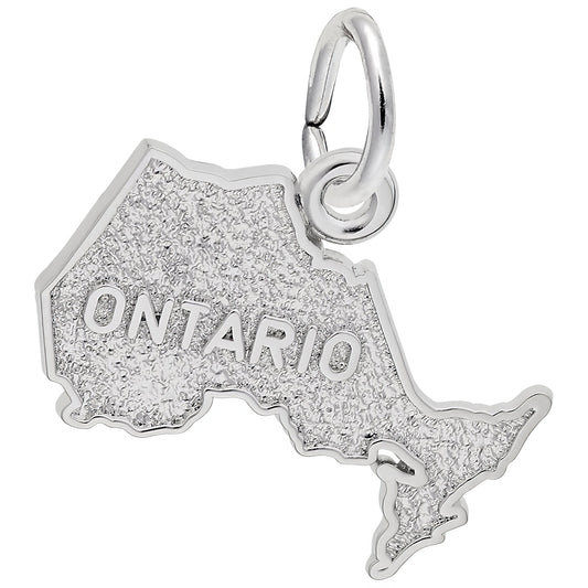 Ontario Map Charm - Metal - Sterling Silver