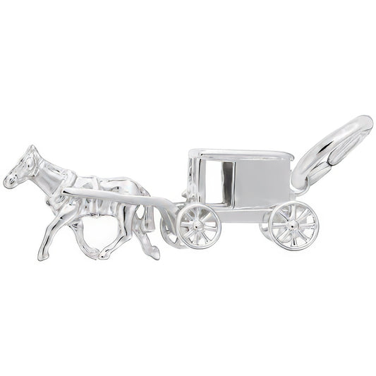 Amish Wagon Charm - Metal - Sterling Silver