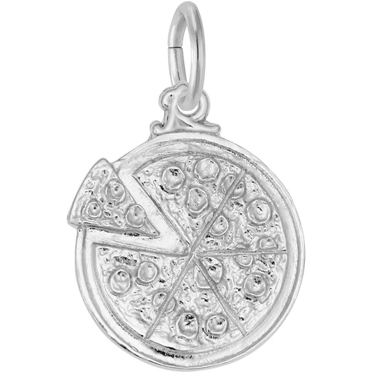 Pizza Pie Charm - Metal - Sterling Silver