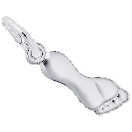 Footprint Charm - Metal - Sterling Silver