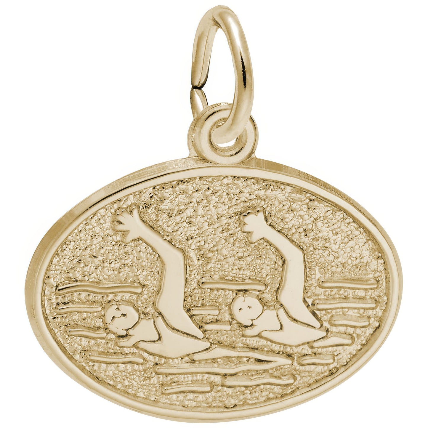Synchronized Swimming Oval Charm - Metal - Sterling Silver