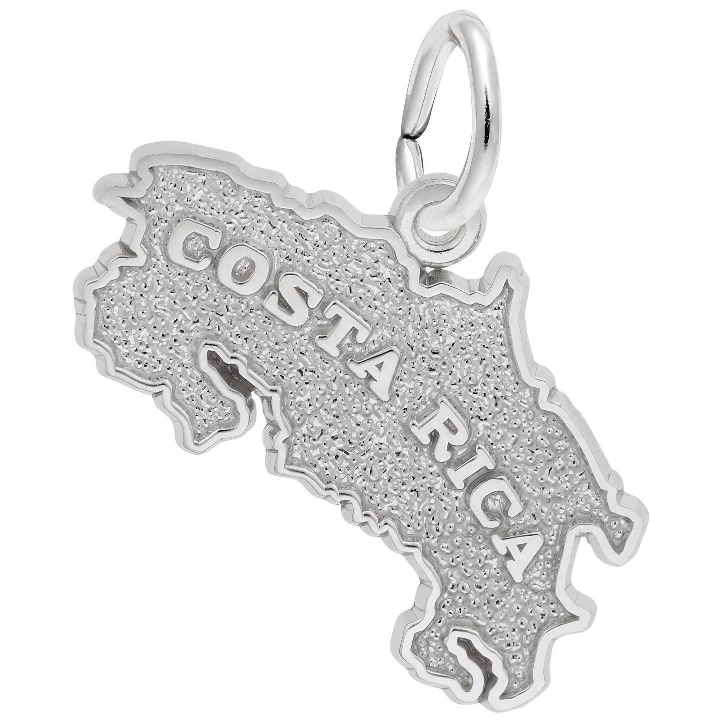 Costa Rica Map Charm - Metal - Sterling Silver