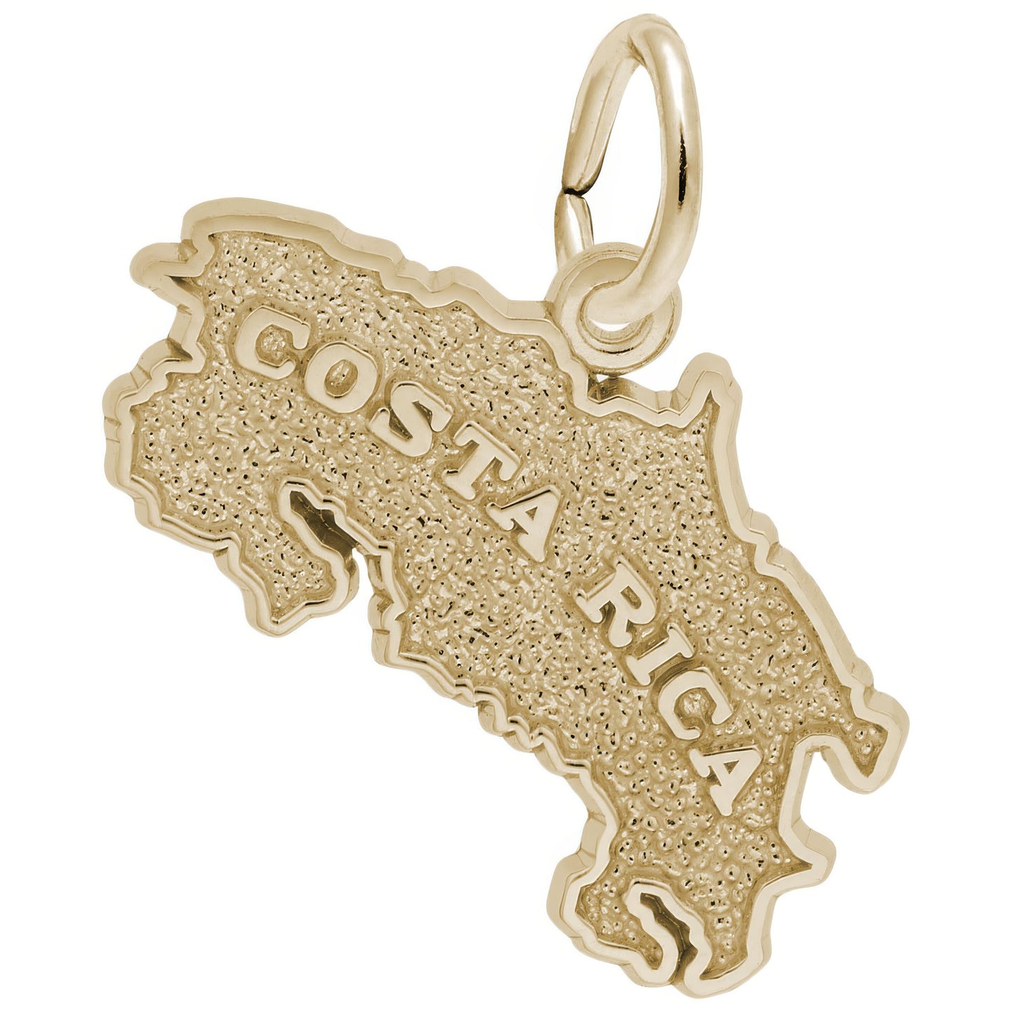 Costa Rica Map Charm - Metal - Sterling Silver