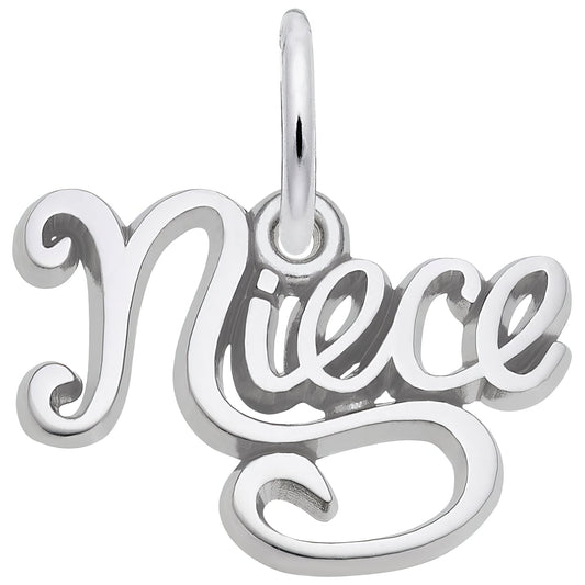 Sterling Silver Niece Script Charm