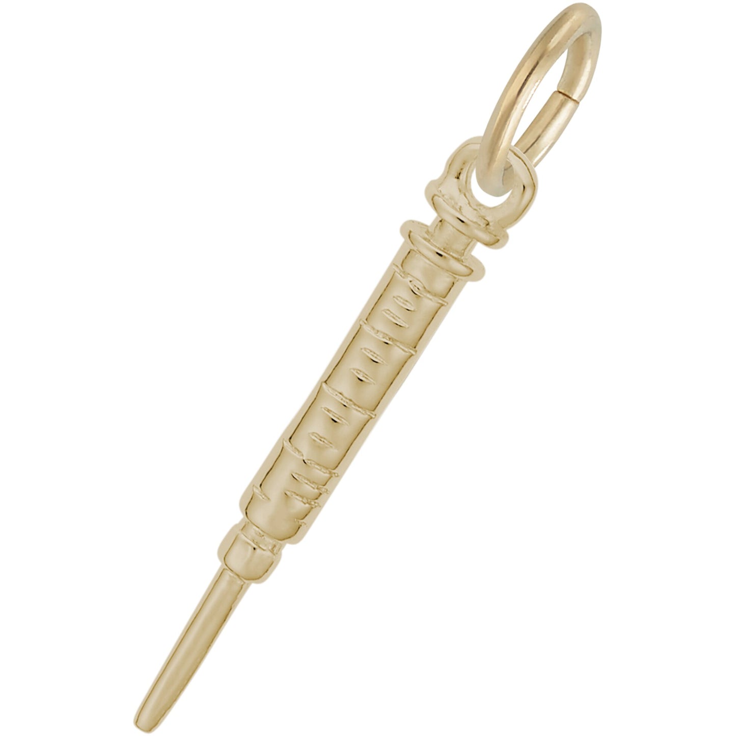 Hypodermic Needle Charm - Metal - Sterling Silver