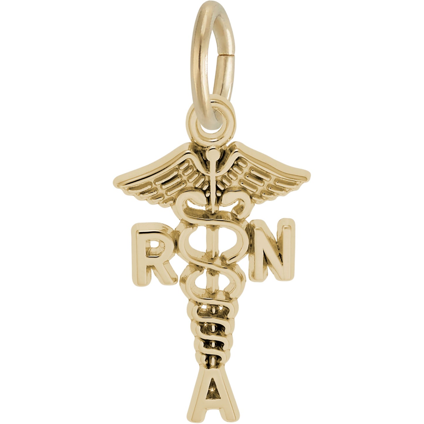 Registered Nursing Assistant Caduceus Charm - Metal - Sterling Silver