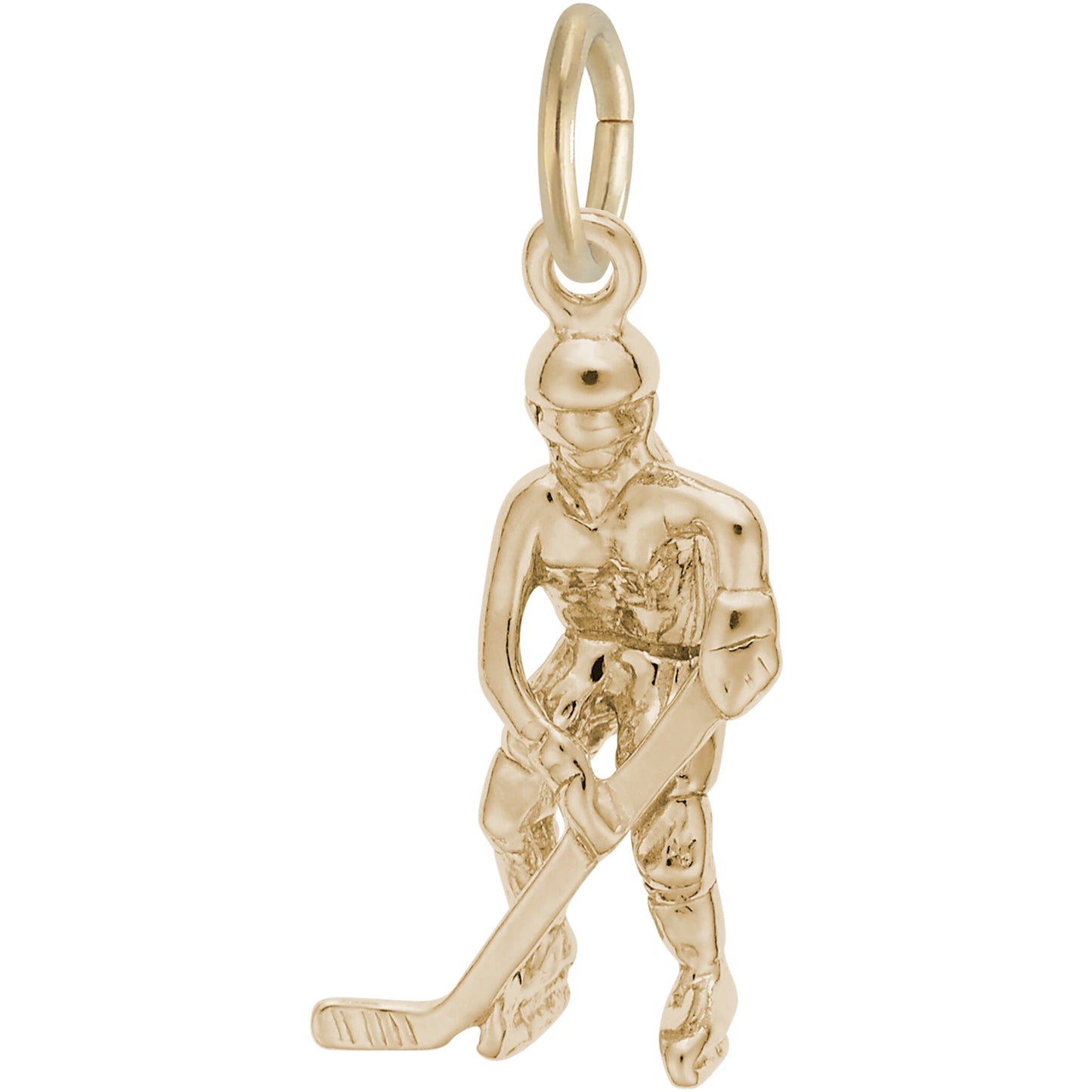Hockey Player, Female Charm - Metal - Sterling Silver