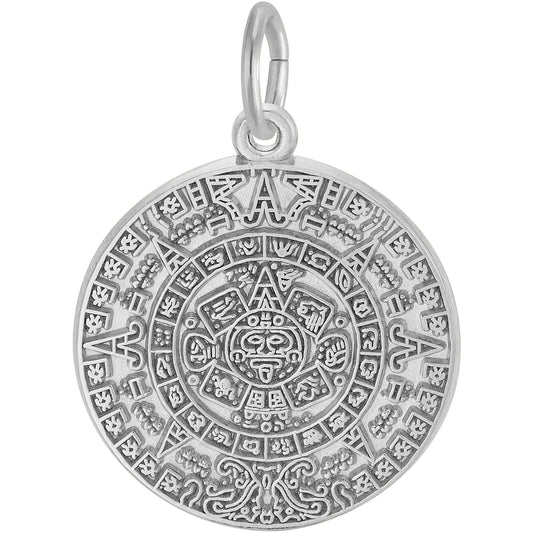 Aztec Sun Charm - Metal - Sterling Silver