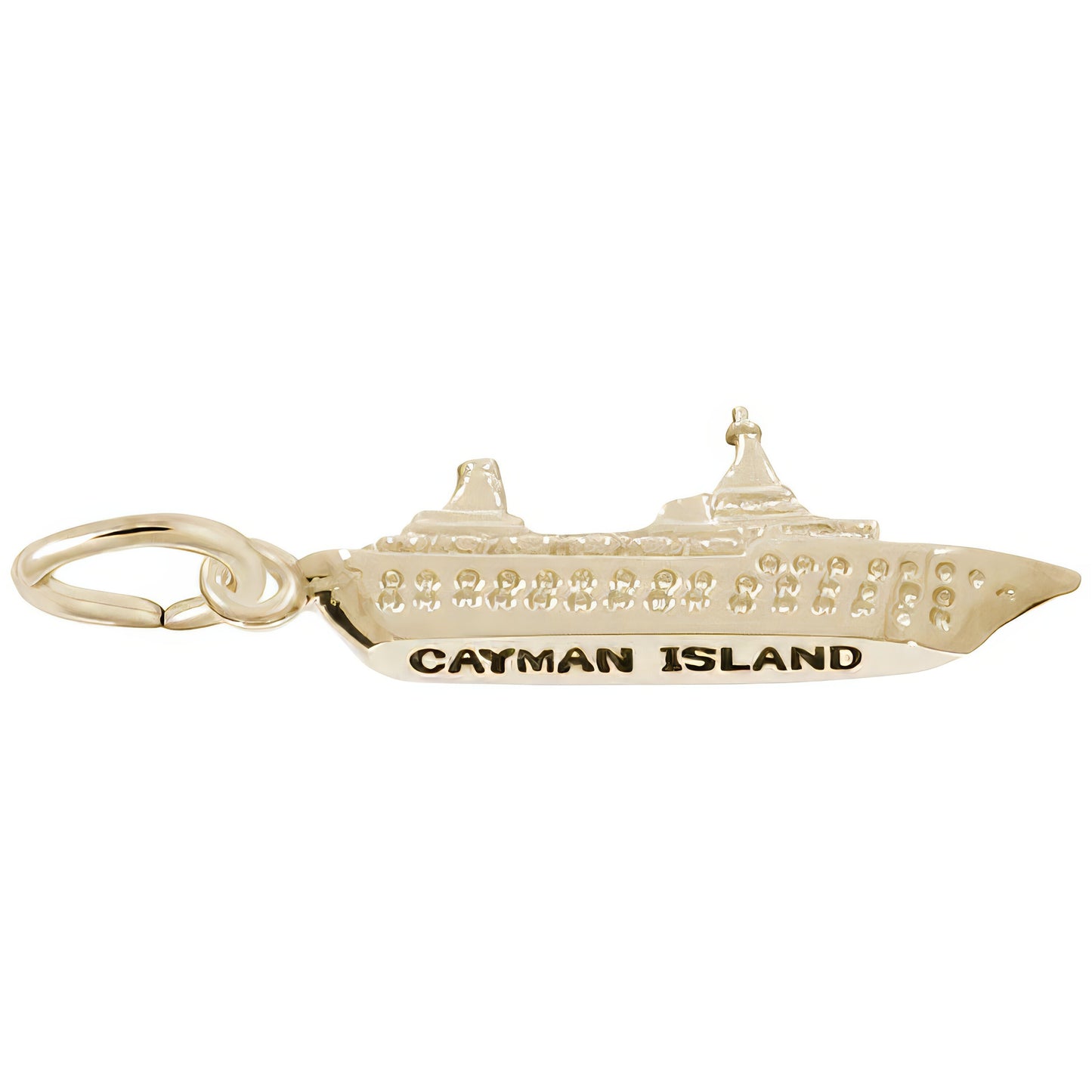 Cayman Island Cruise Ship 3D Charm - Metal - Sterling Silver