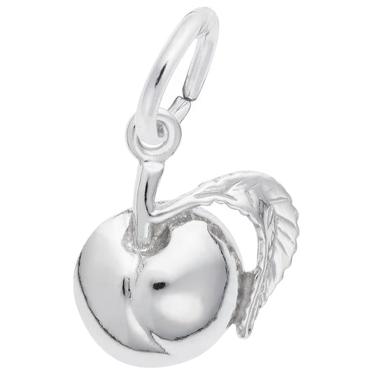 Sterling Silver Peach Charm - 10mm x 14mm