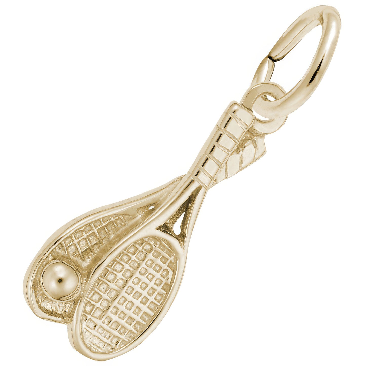 Tennis Racquet Pair Charm - Metal - Sterling Silver