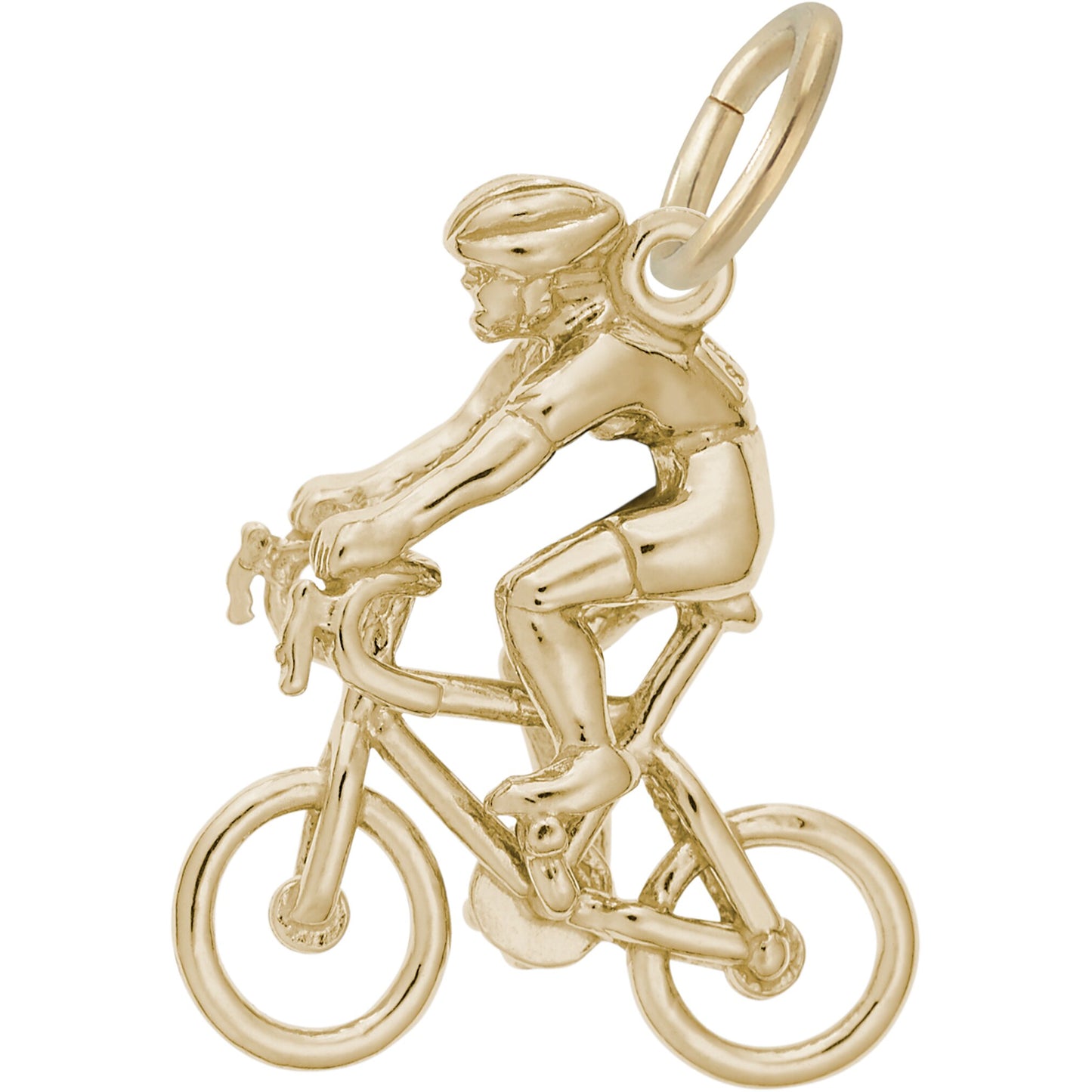 Cyclist Charm - Metal - Sterling Silver