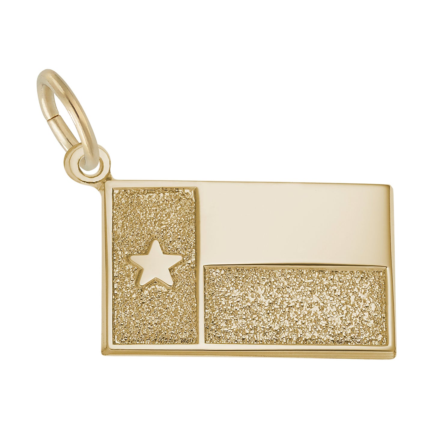 Texas Flag Charm - Metal - Sterling Silver