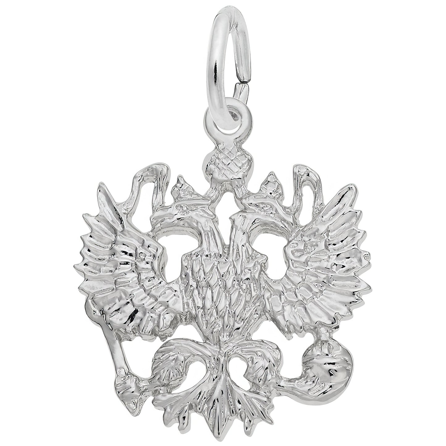 Sterling Silver Russian Eagle Charm - 19mm x 19mm