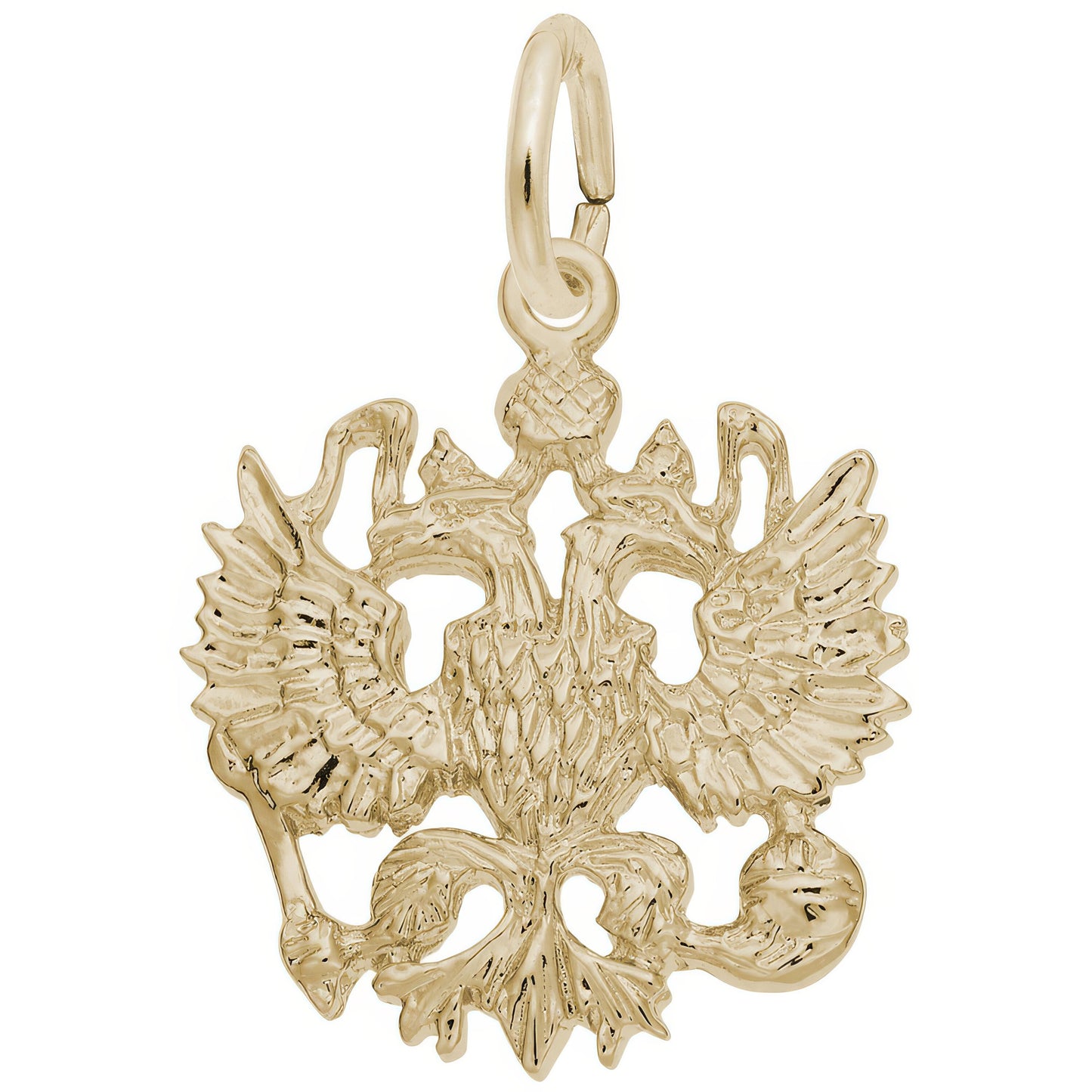 Sterling Silver Russian Eagle Charm - 19mm x 19mm