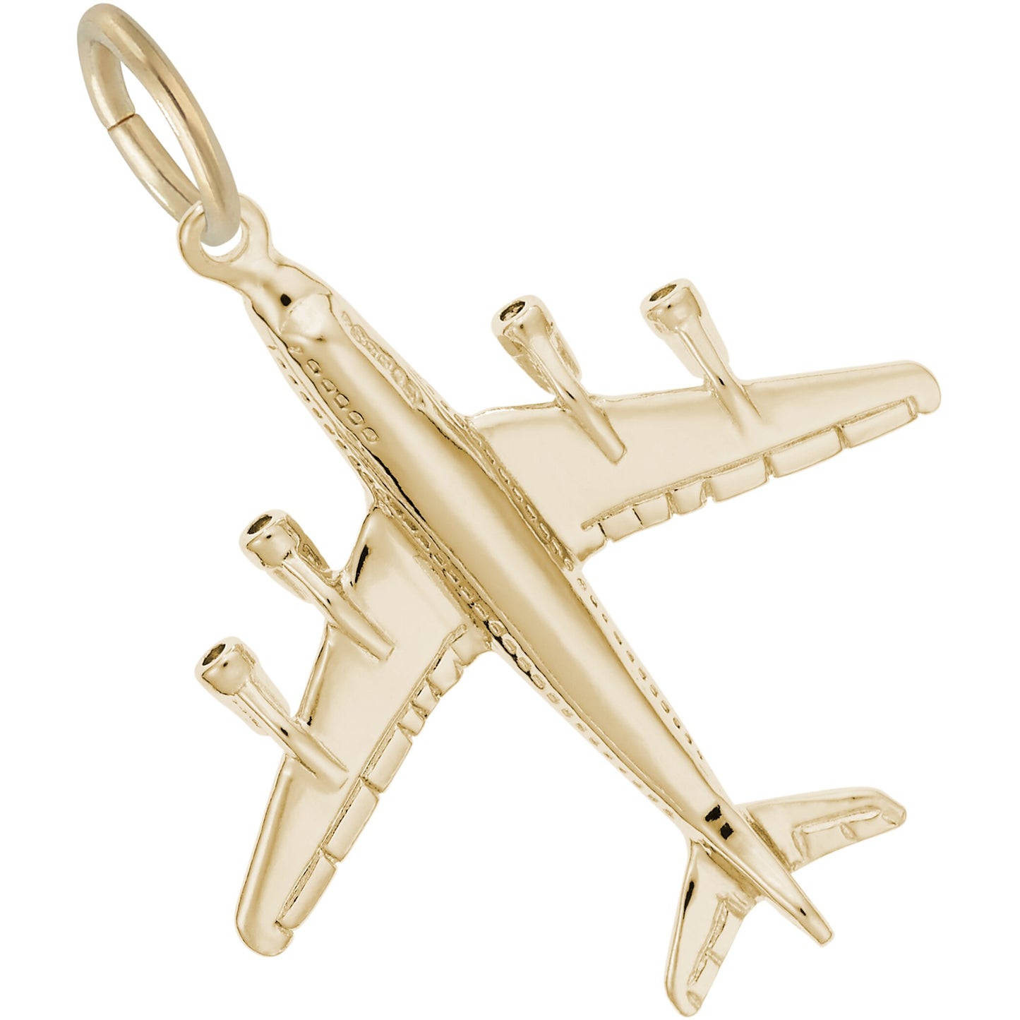 747 Jumbo Jet Charm - Metal - Sterling Silver