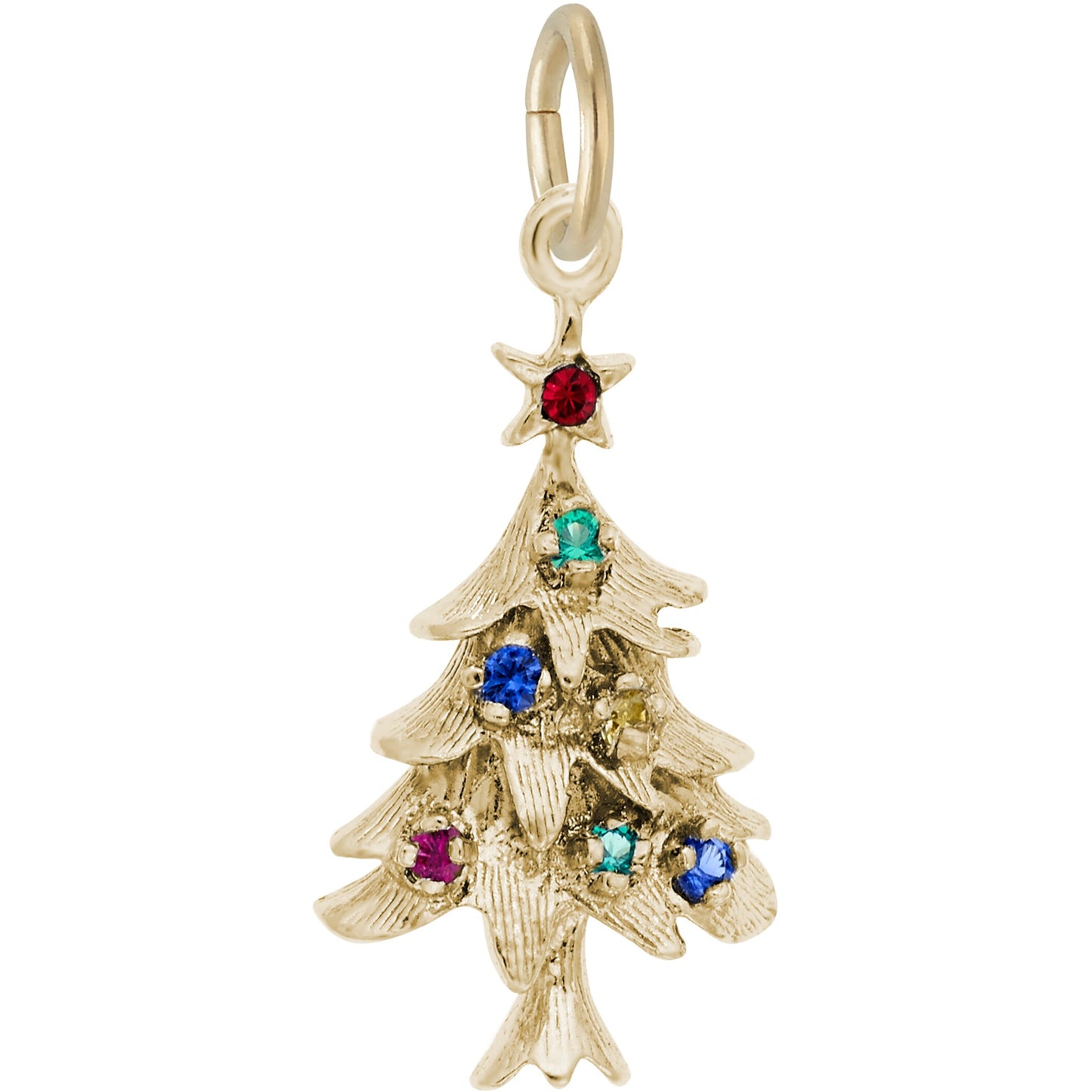 Sterling Silver Christmas Tree Charm - 21mm x 14mm