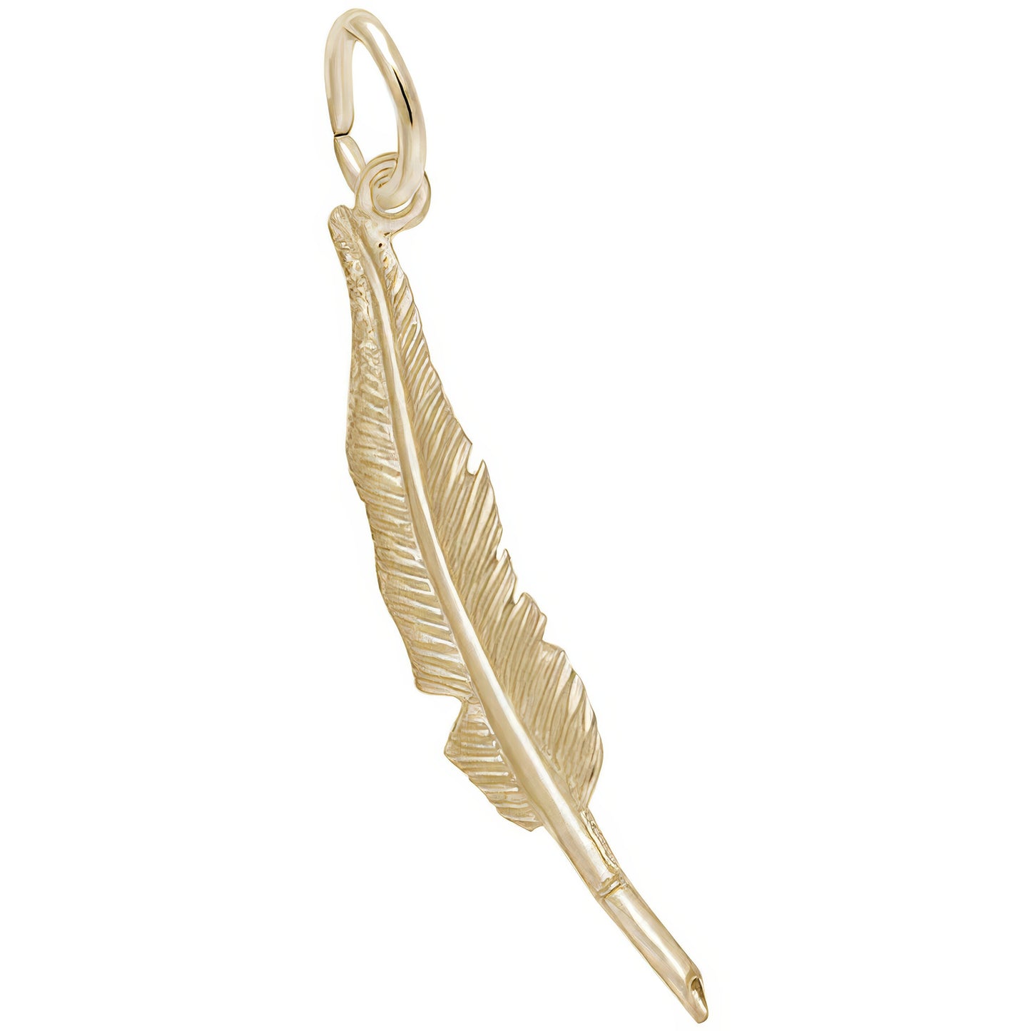 Feather Pen Charm - Metal - Sterling Silver