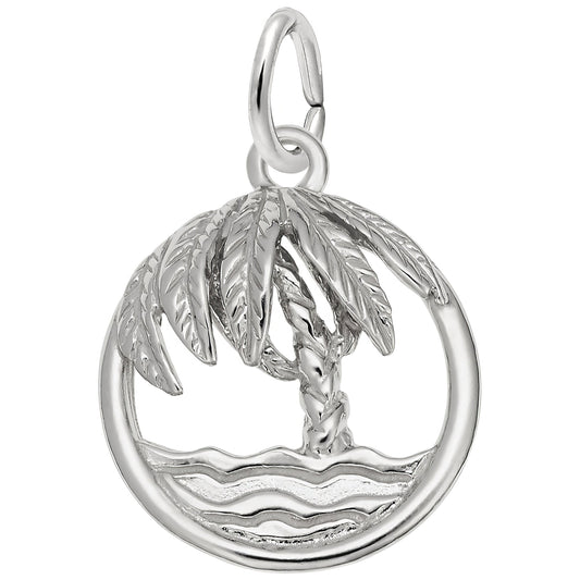 Sterling Silver Beach Palm Tree Charm