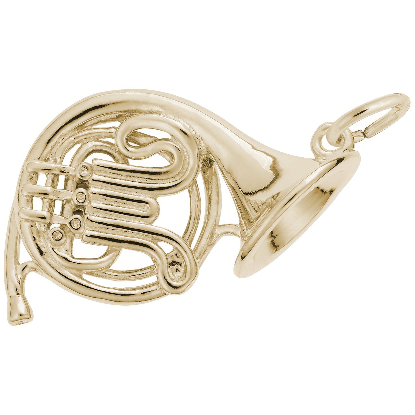 French Horn Charm - Metal - Sterling Silver