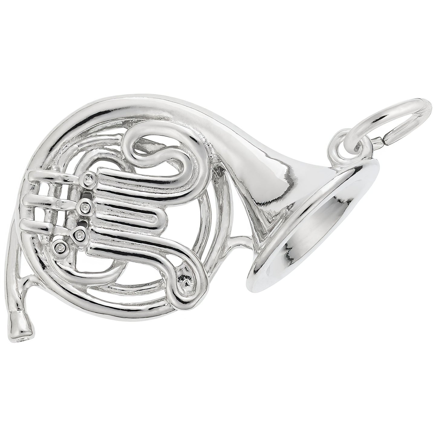 French Horn Charm - Metal - Sterling Silver