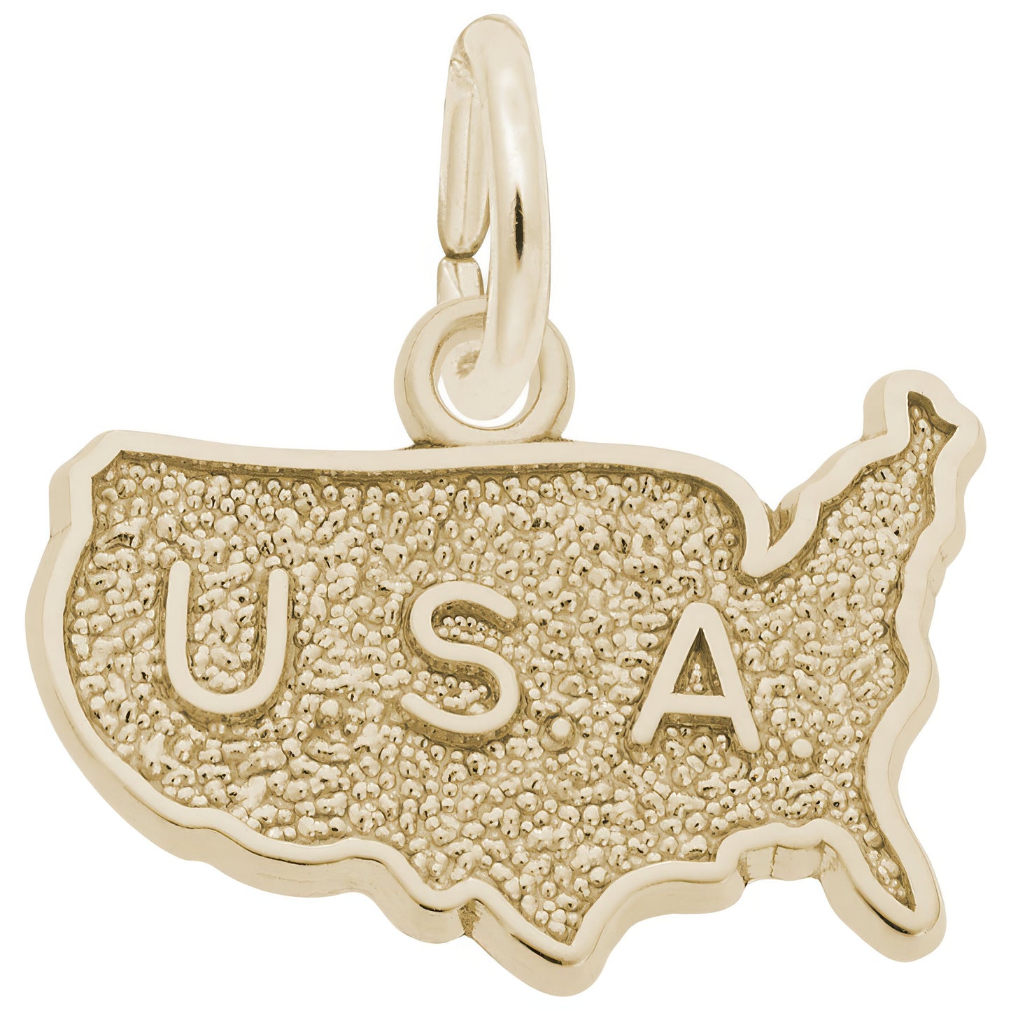 USA Map Charm - Metal - Sterling Silver