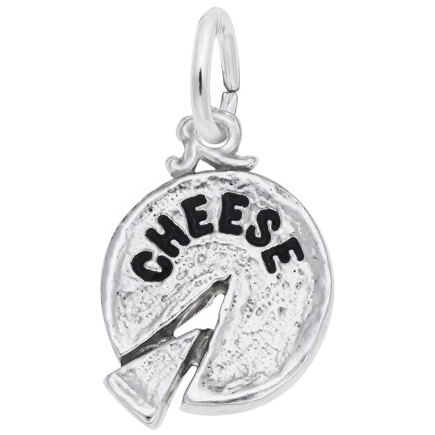 Cheese Wheel Charm - Metal - Sterling Silver