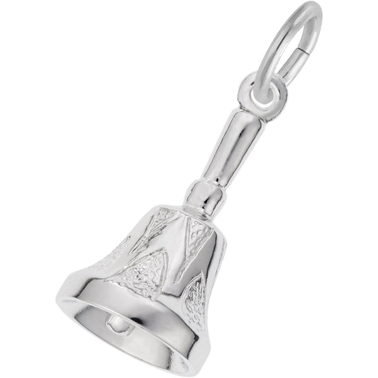 Hand Bell Charm - Metal - Sterling Silver