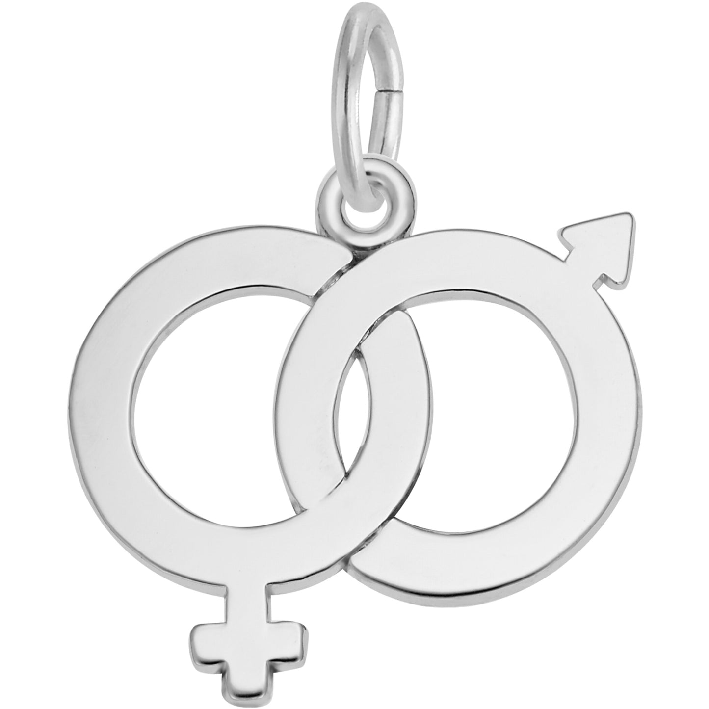 Male & Female Symbol Charm - Metal - Sterling Silver