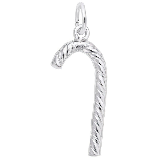 Candy Cane Charm - Metal - Sterling Silver